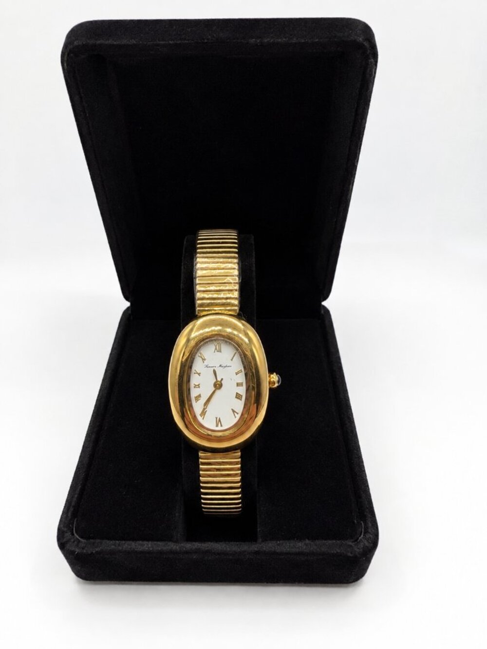 Heaven Mayhem Gold Tone Oval Watch Like New Working